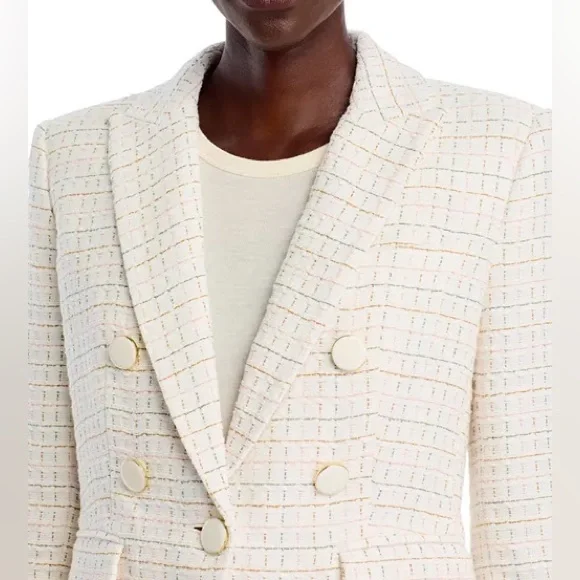 Veronica Beard White Plaid Blazer in Size 0 - Picture 11 of 11